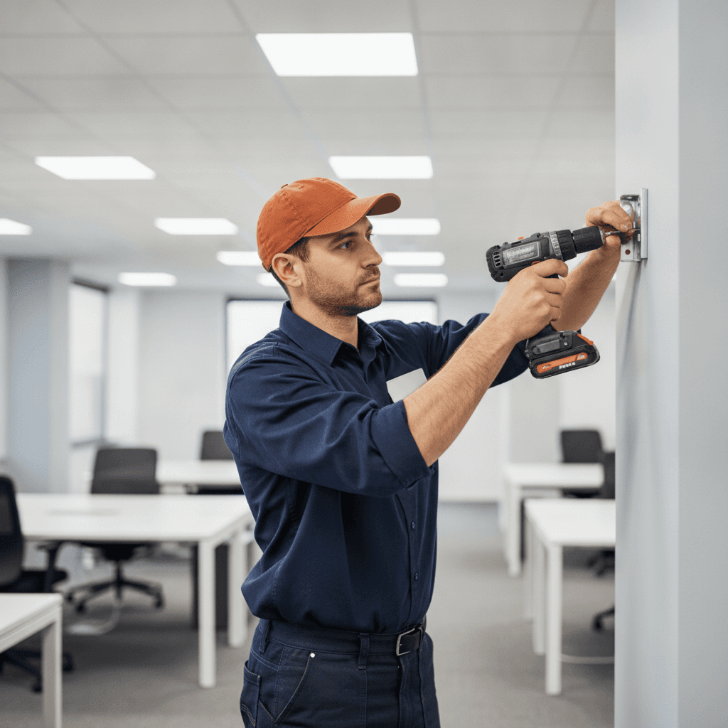 Built Solid commercial handyman — Office fixture install