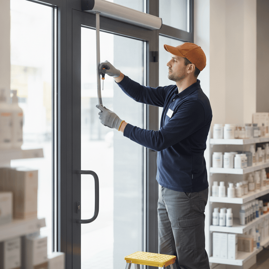 Built Solid commercial handyman — Storefront door service