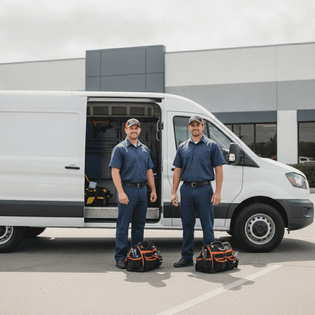 Built Solid commercial handyman crew with a service van