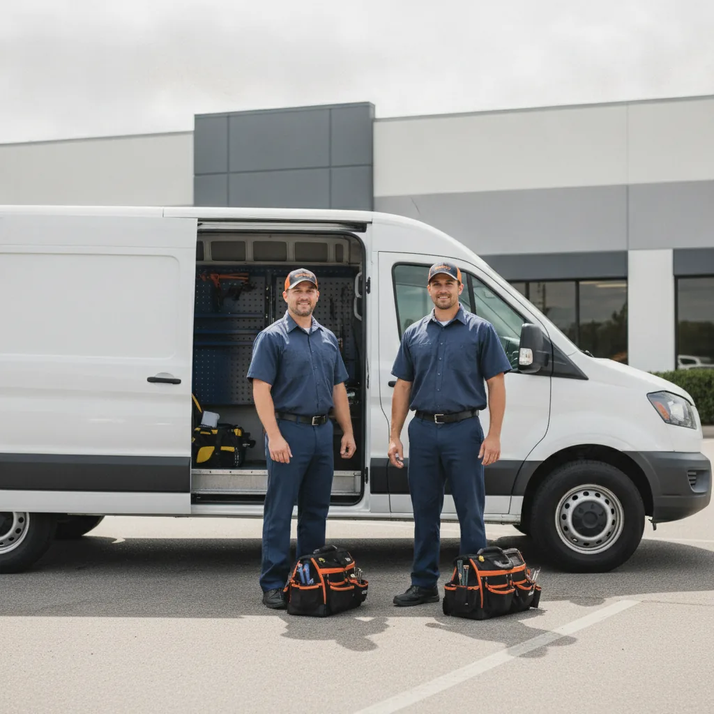 Coordinated commercial maintenance visit